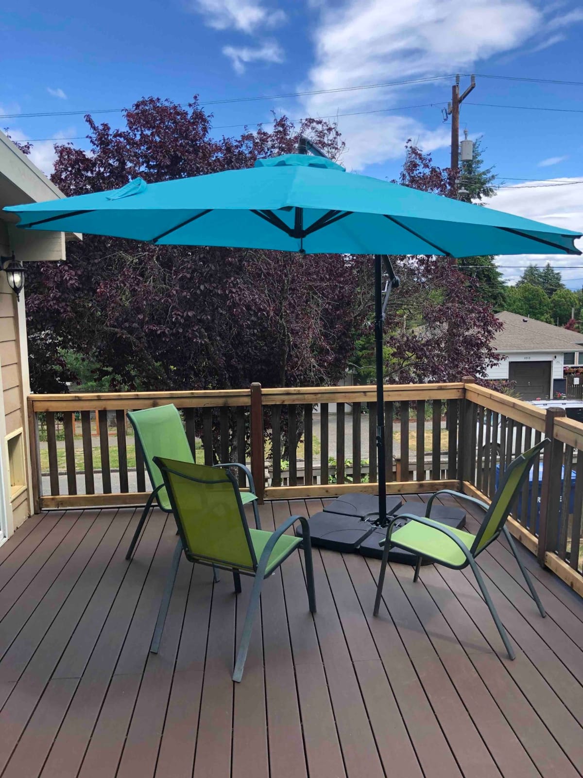 Best Choice Products 10ft Offset Cantilever Hanging Market Patio Umbrella, 8 Sturdy Ribs, Easy Adjustment - Sky Blue customer photo 2