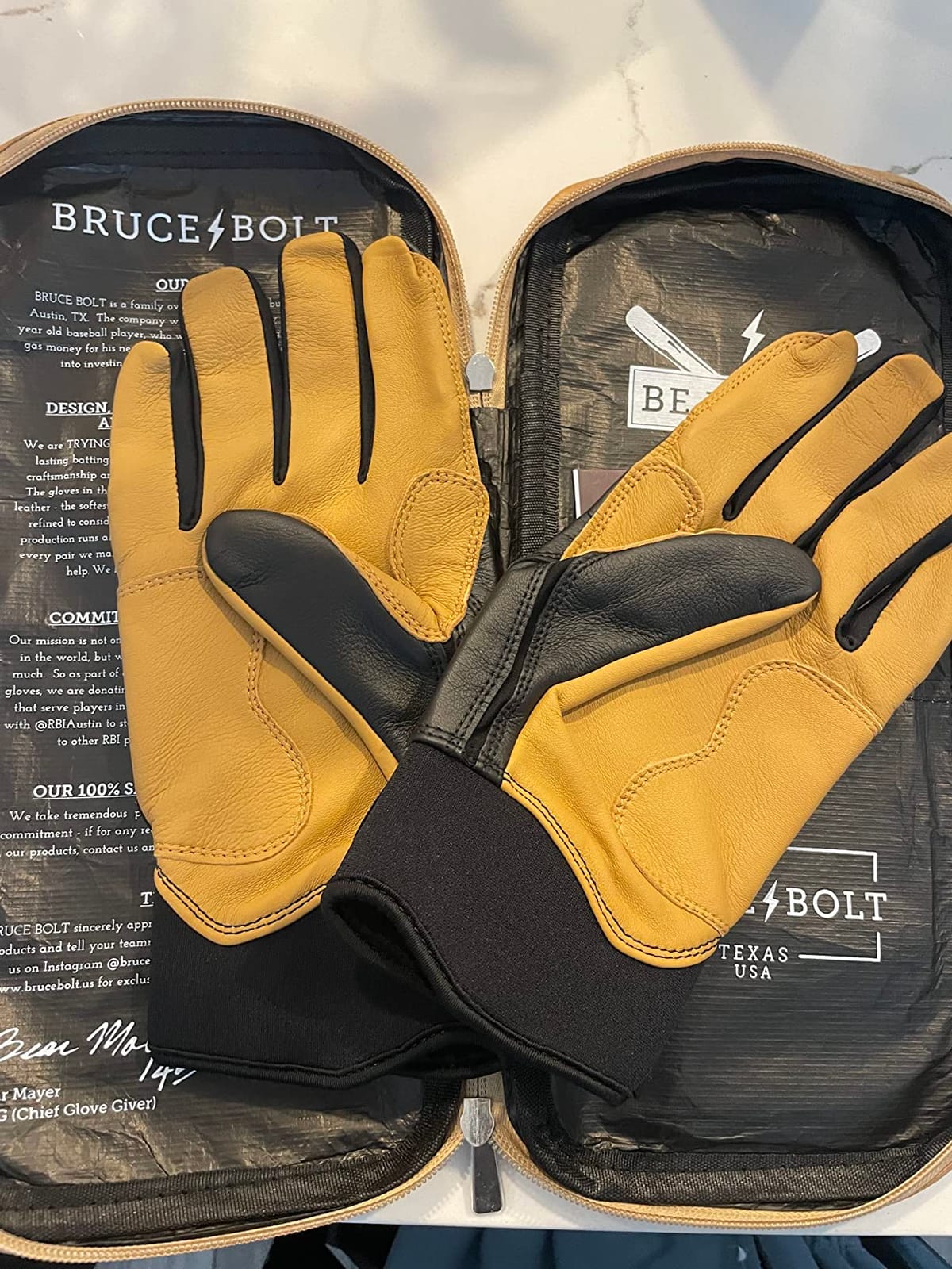 BRUCE BOLT Original Series Short Cuff Batting Gloves - Classic Edition - Adult & Youth Sizes customer photo 1