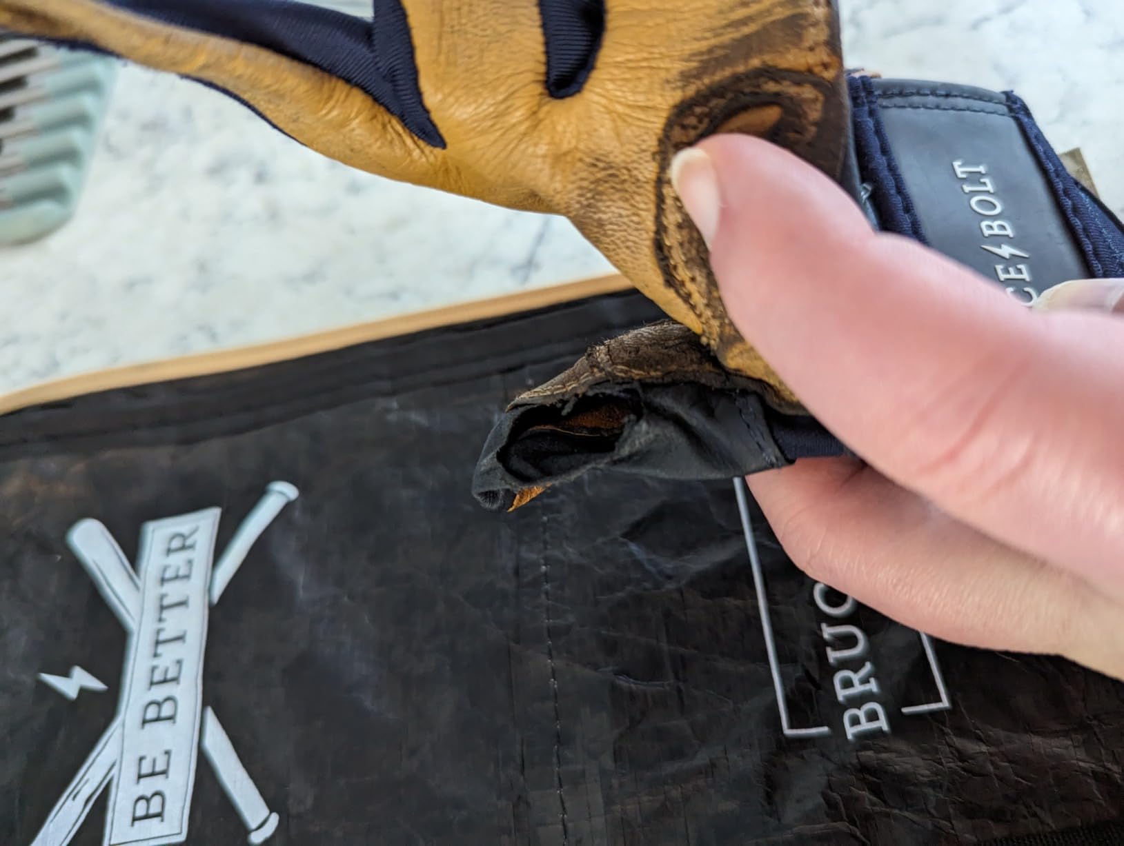 BRUCE BOLT Original Series Short Cuff Batting Gloves - Classic Edition - Adult & Youth Sizes customer photo 2