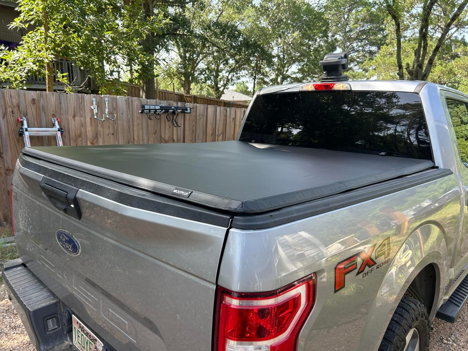 MOSTPLUS 5.5FT Tri-Fold Soft Truck Bed Tonneau Cover On Top Compatible with Ford F150 2015-2025 2026 F-150 Bed 3 Fold Styleside (67Inch) customer photo 2