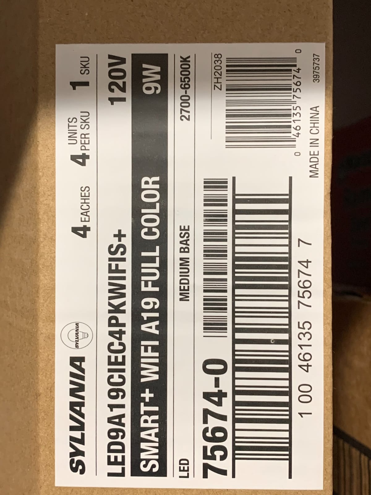 SYLVANIA Wifi LED Smart Light Bulb, 60W Equivalent Full Color and Tunable White A19, Dimmable, Compatible with Alexa and Google Home Only - 4 Pack (75674) customer photo 2