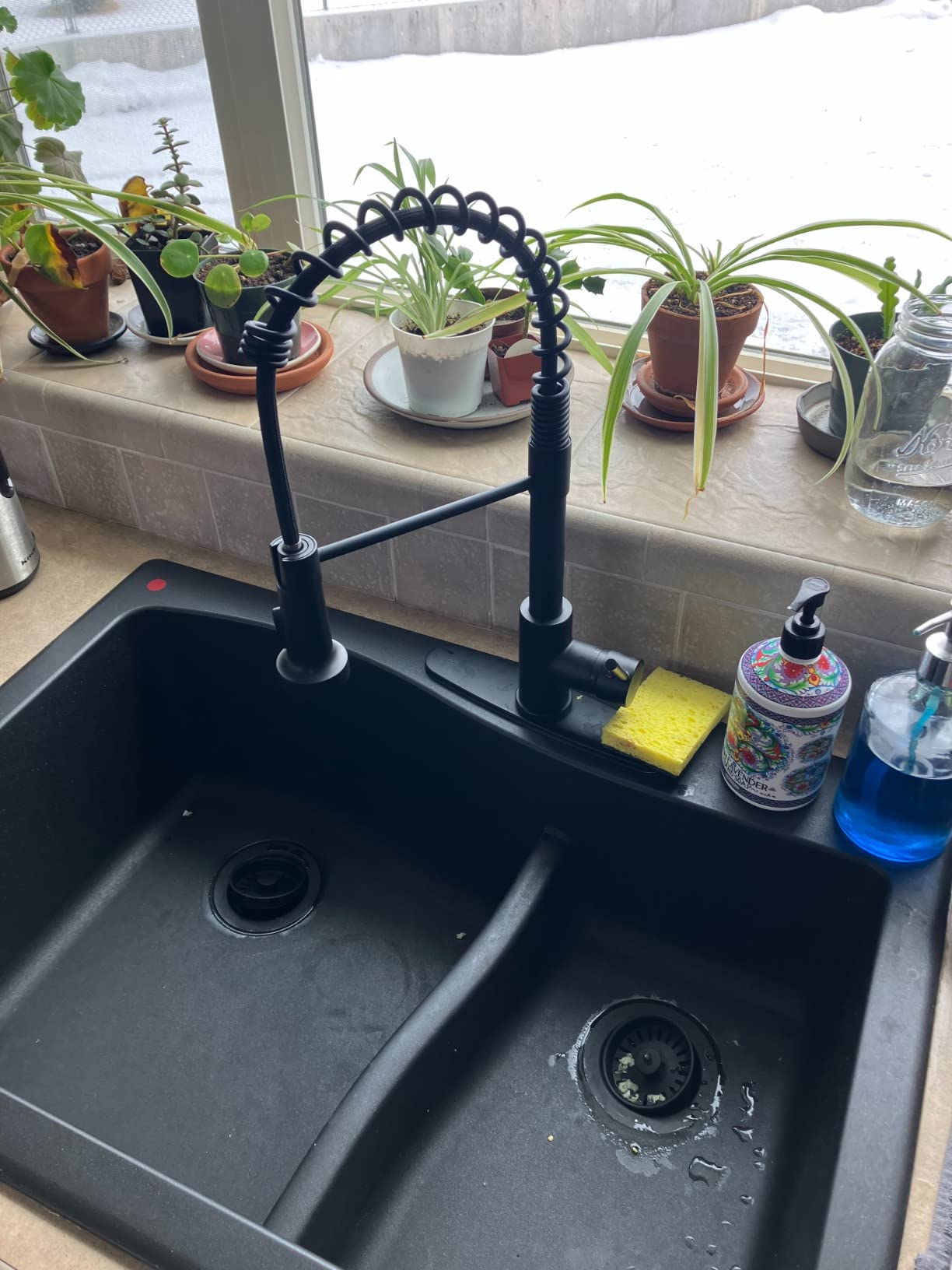 Arofa Kitchen Faucet with Pull Down Sprayer, Single Handle, Brushed Nickel customer photo 1