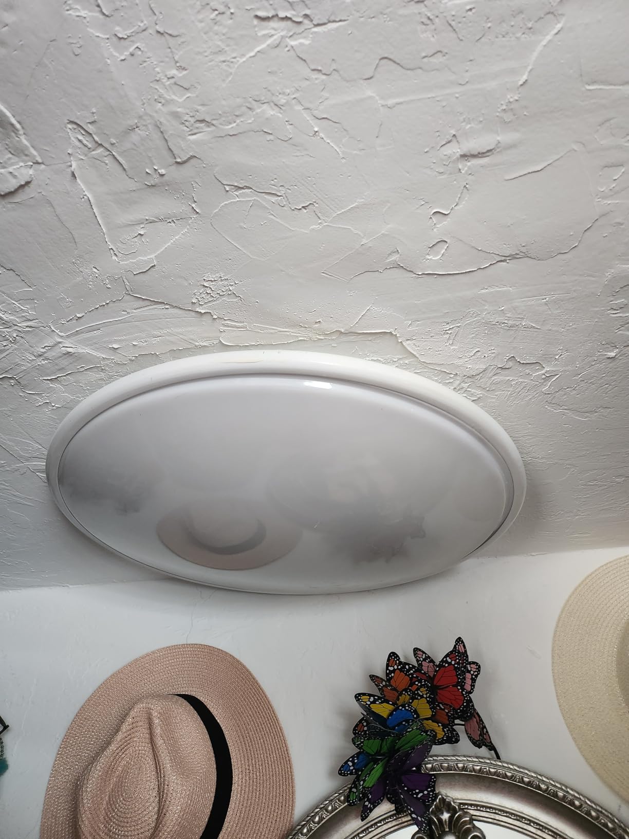 TISLYCO Modern Raindrop Crystal Chandelier, 3 Lights Flush Mount Ceiling Light, Silver Modern Mini Ceiling Light Fixture for Bedroom, Dining Room, Living Room, Hallway, Closet, Bathroom customer photo 1