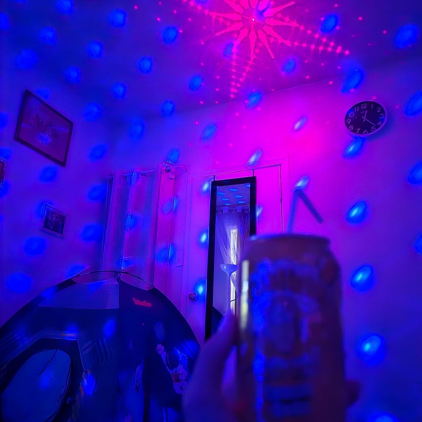 Party Dj Disco Stage Light, Sound Activated Strobe Stage Lights, LED RGB Rave Flashing Lights with Remote Control for Parties Birthday Gift Wedding Karaoke Bar Club Dance Home Halloween Decorations customer photo 1