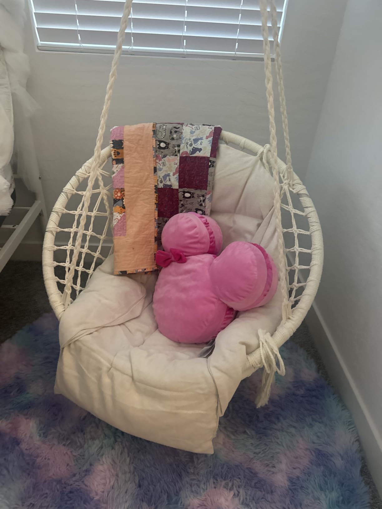 SONGMICS Hanging Chair, Boho Swing Chair with Large, Thick Cushion | Hammock Chair, Holds up to 264 lb, Accessories Included, Cream White, SOGNIA Collection, UGDC042M01V3 customer photo 2
