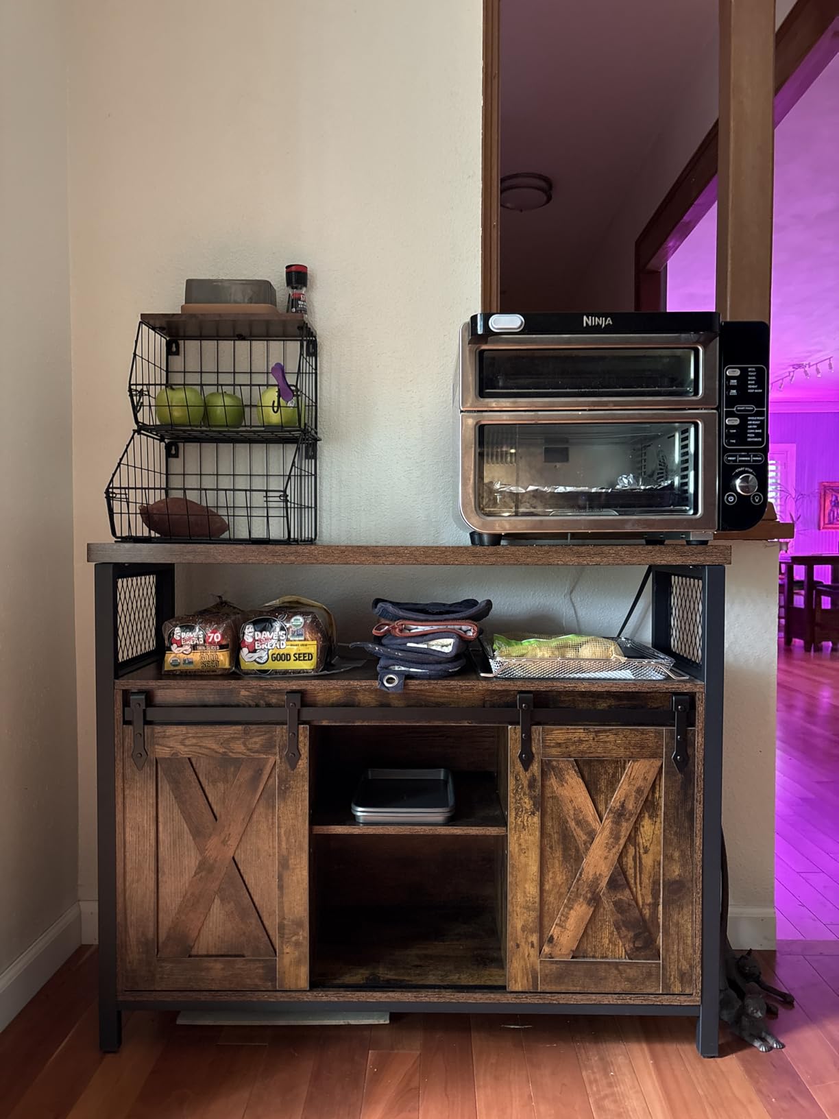 VASAGLE Buffet Cabinet, Coffee Bar with 2 Sliding Barn Doors customer photo 2