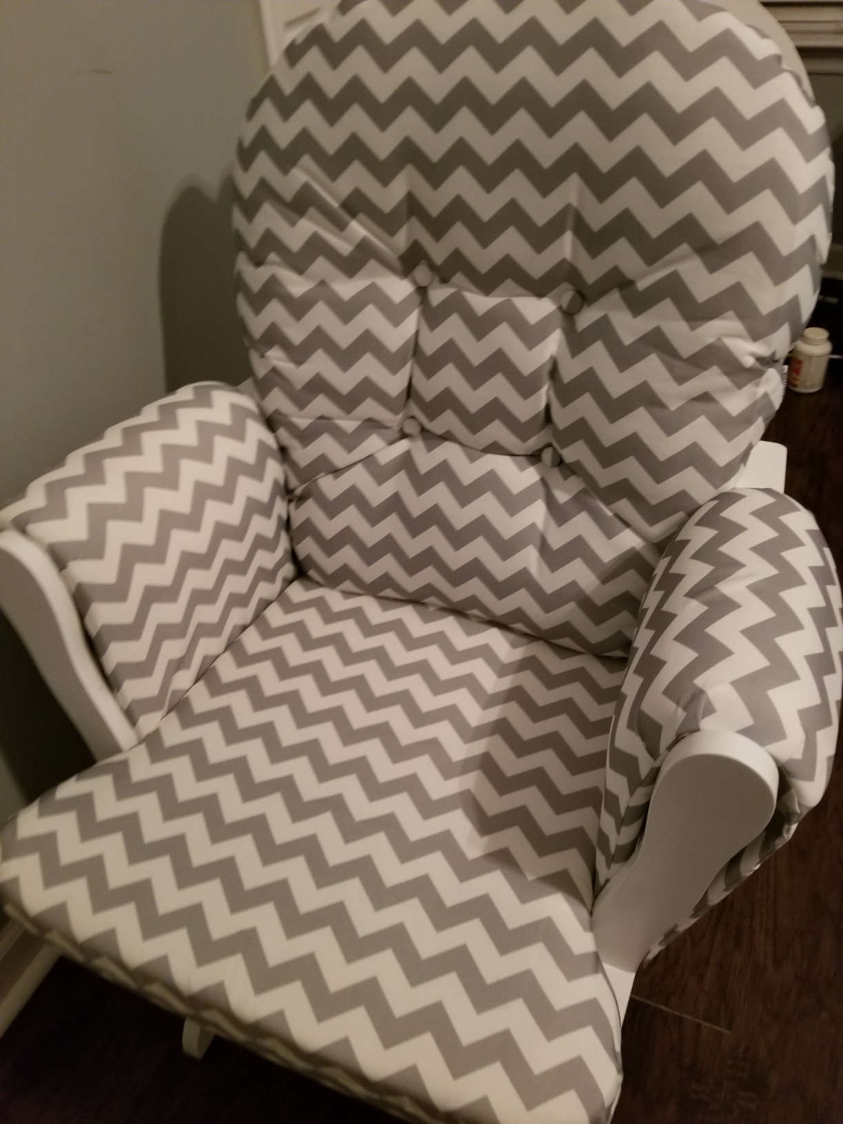 Costzon Nursery Glider with Ottoman, Upholstered Comfort Glider Rocker with Padded Cushion, Storage Pocket, Solid Wood Base, Rocking Chair Nursery for Breastfeeding, Napping (Light Gray) customer photo 2