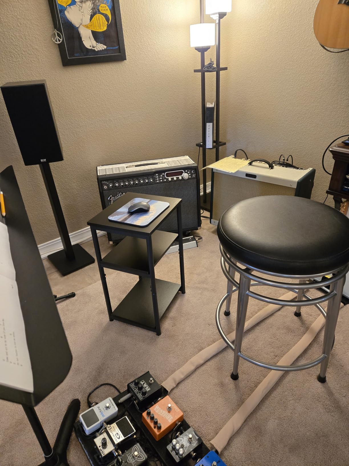 VASAGLE Side Table, Small End Table, Tall Nightstand, Steel Frame customer photo 2
