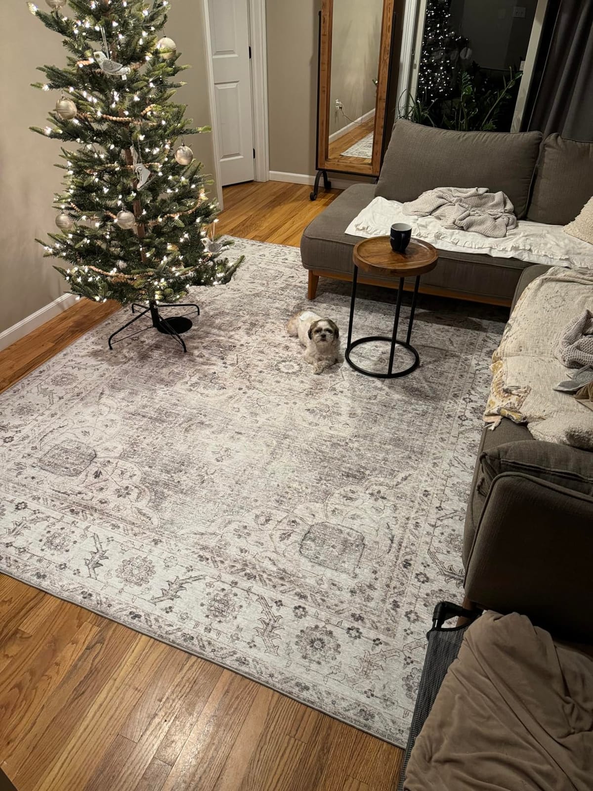 ReaLife Rugs Machine Washable Area Rug - Stain Resistant,Non-Shed - Eco-Friendly,Non-Slip, Family & Pet Friendly - Made from Premium Recycled Fiber - Vintage Bohemian Medallion - Beige Ivory, 3' x 5' customer photo 2