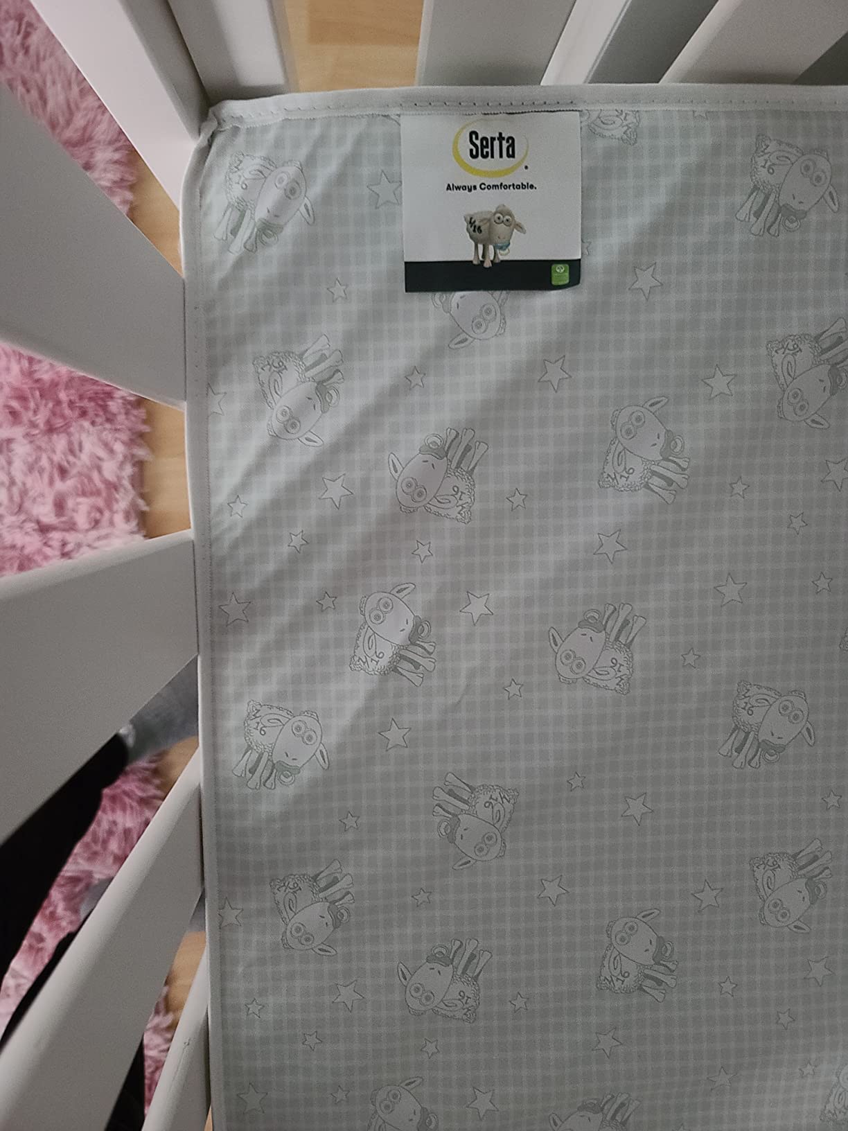 Serta Perfect Slumber Dual Sided Crib and Toddler Mattress - Waterproof - Hypoallergenic - Premium Sustainably Sourced Fiber Core -GREENGUARD Gold Certified (Non-Toxic) -7 Year Warranty - Made in USA customer photo 1