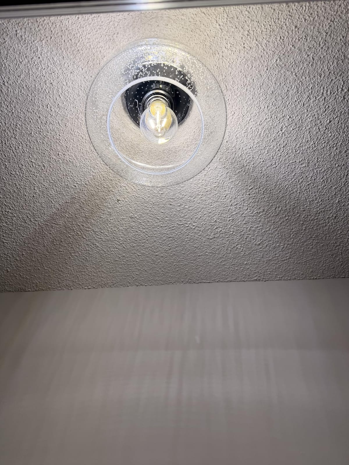 Lynnoland Industrial Farmhouse Semi Flush Mount Ceiling Light, Seeded Glass Shade, Ceiling Mount Light Fixture for Hallway Corridor Kitchen Entryway Passageway Bathroom Bedroom customer photo 1