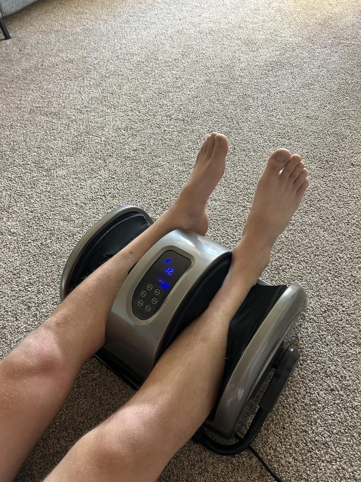 Best Choice Products Shiatsu Foot Massager with Heat for Plantar Fasciitis & Neuropathy, Kneading Foot & Calf Massager with Remote, 360° Adjustable Handle, Rolling & Compression Massage - Gray customer photo 1
