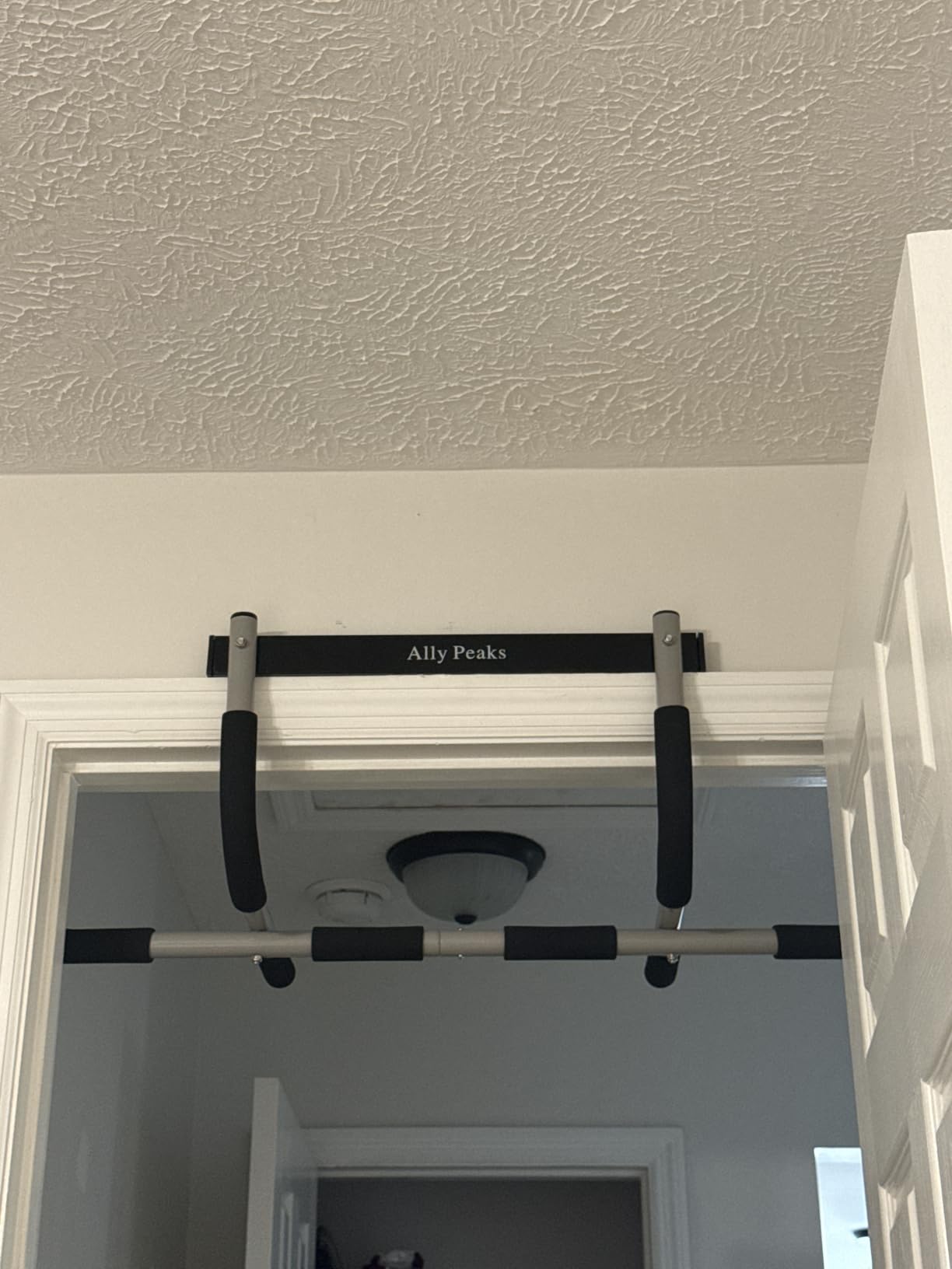 Ally Peaks Pull Up Bar for Doorway | Thickened Steel Max Limit 440 lbs Upper Body Fitness Workout Bar| Multi-Grip Strength for Doorway | Indoor Chin-Up Bar Fitness Trainer for Home Gym Portable customer photo 2