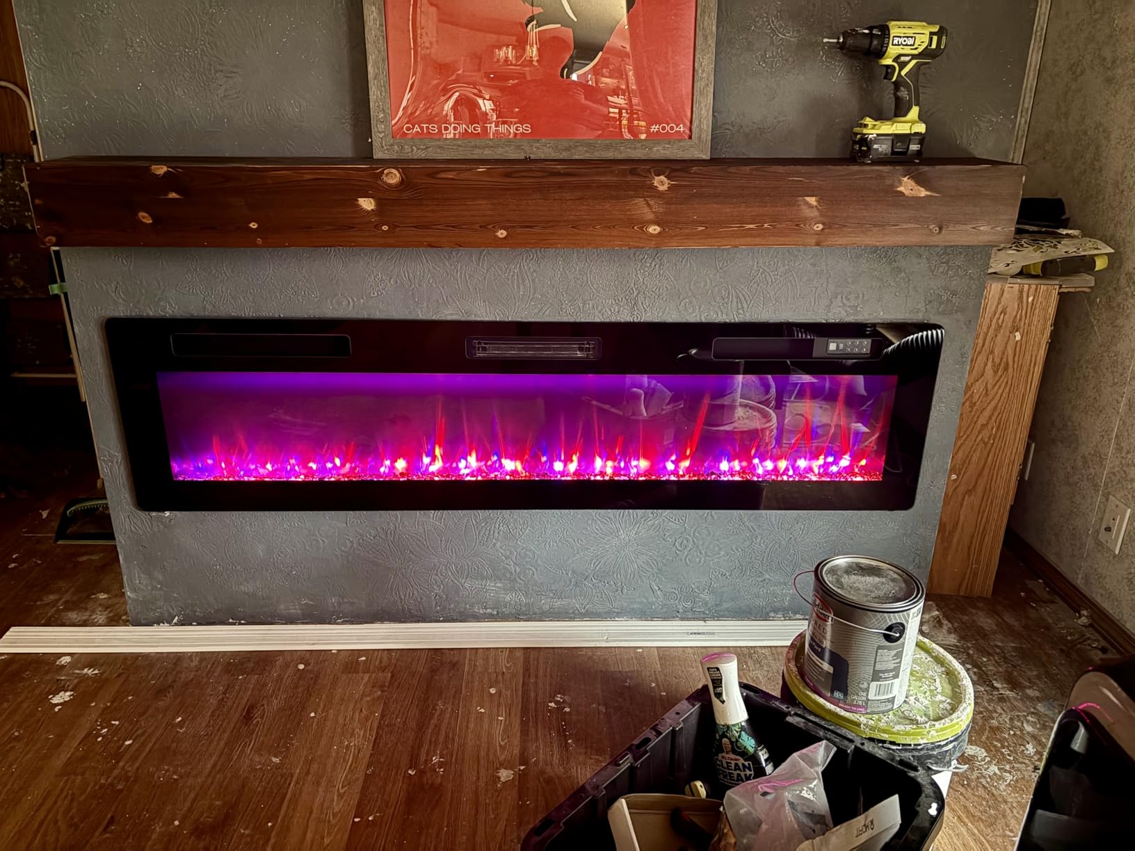 Vitesse 60 Inch Ultra Thin Electric Fireplace-Narrow Bezel Linear Fireplace Heater Recessed Wall Mounted, Remote and Screen Control, 8H Sleep Timer, Low Noise, 750/1500W for Living Room, Bedroom customer photo 1