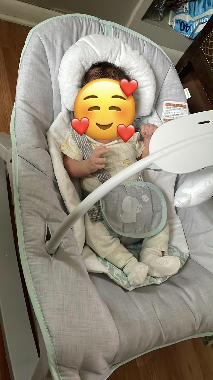 Ingenuity Keep Cozy 3-in-1 Grow with Me Vibrating Baby Bouncer, Seat & Infant to Toddler Rocker, Vibrations & -Toy Bar, 0-30 Months Up to 40 lbs (Weaver) customer photo 2