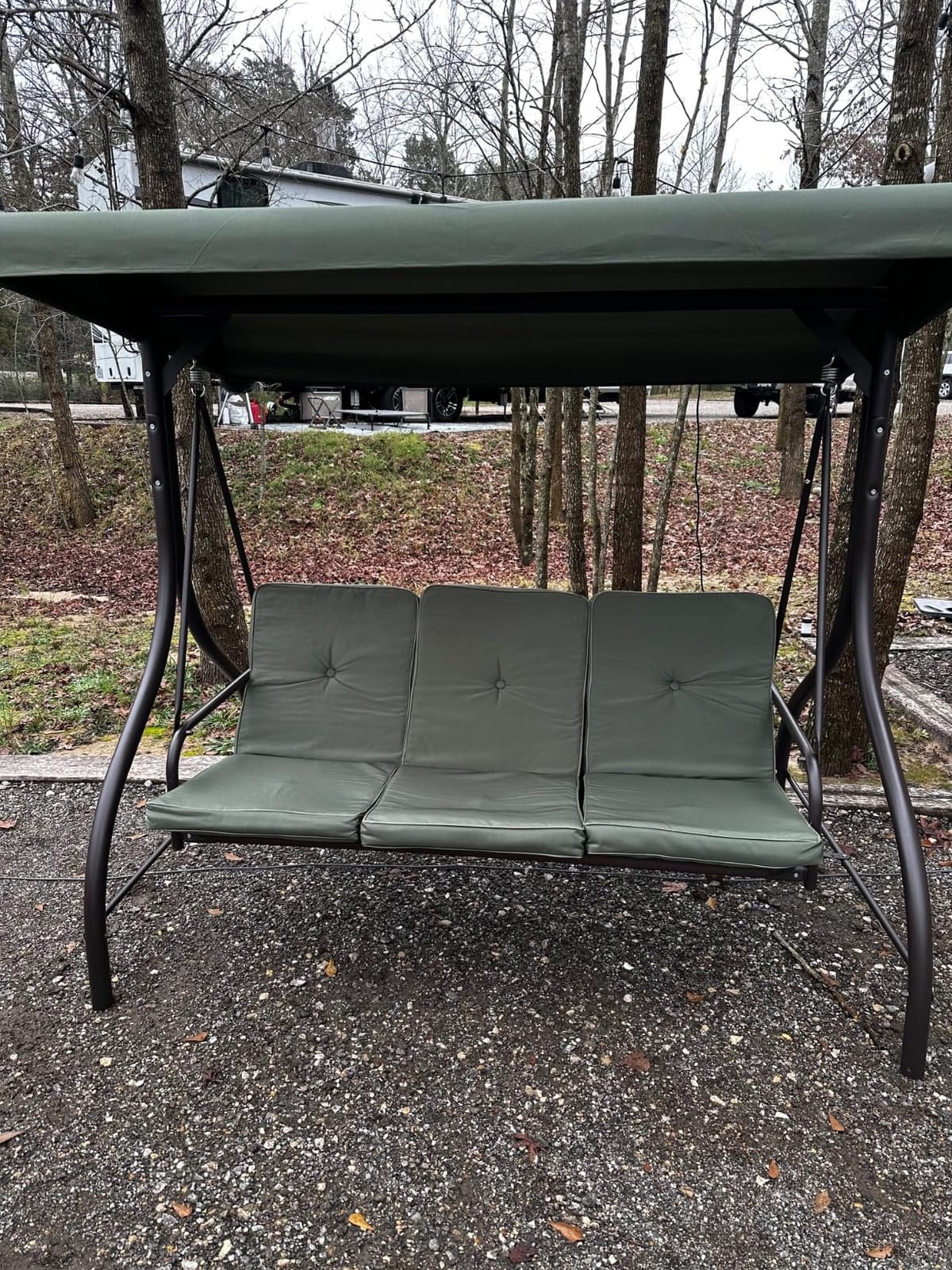 Best Choice Products 3-Seat Outdoor Large Converting Canopy Swing Glider, Patio Hammock Lounge Chair for Porch, Backyard w/Flatbed, Adjustable Shade, Removable Cushions - Gray customer photo 2