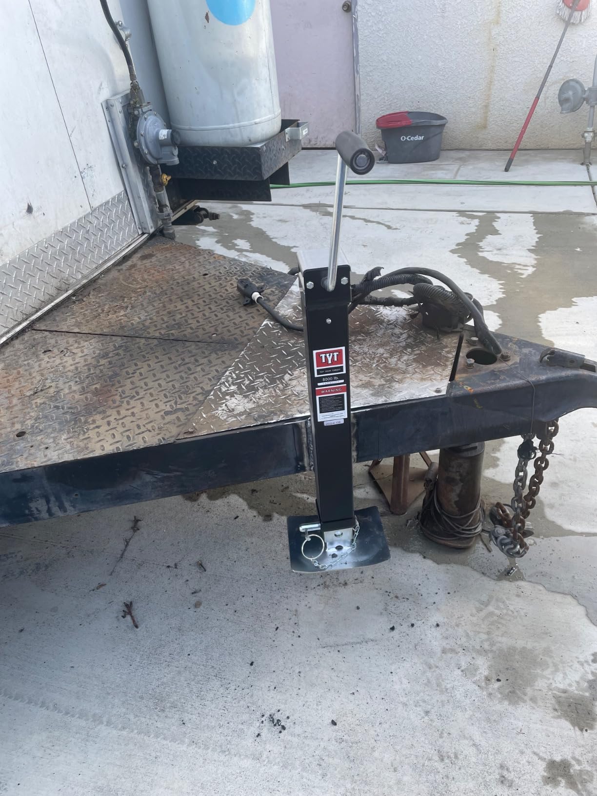 TYT 8000lbs Square Direct Weld Heavy Duty Trailer Jack, 15 Inches Lift Side Wind Square Jack, with 13 Inches Adjustable Drop Leg for Camping Trailer, Boat Trailers, RV Trailers, Black customer photo 2