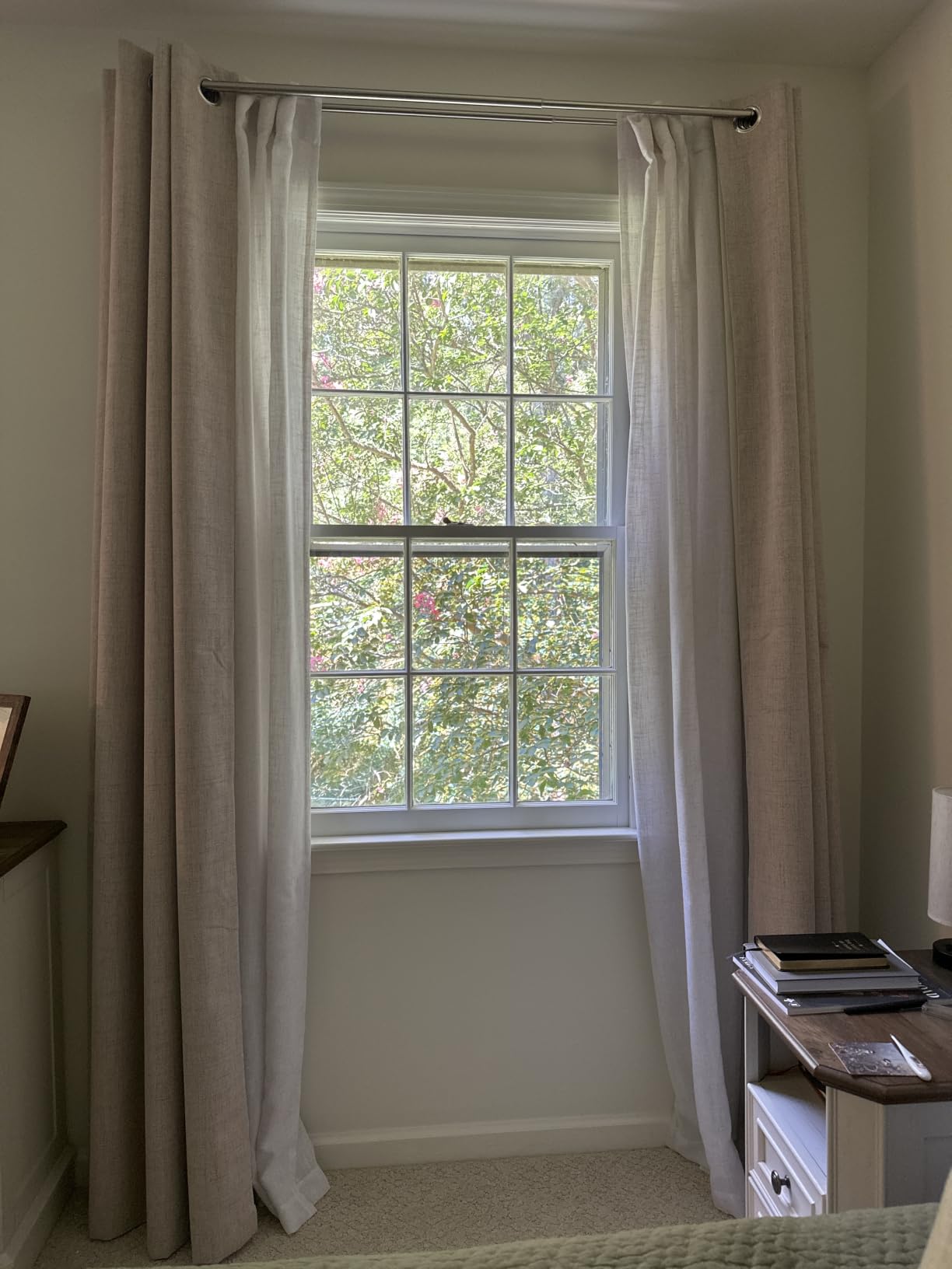 MIULEE 100% Blackout Linen Curtains for Bedroom 52x84 Inches Natural Beige customer photo 1
