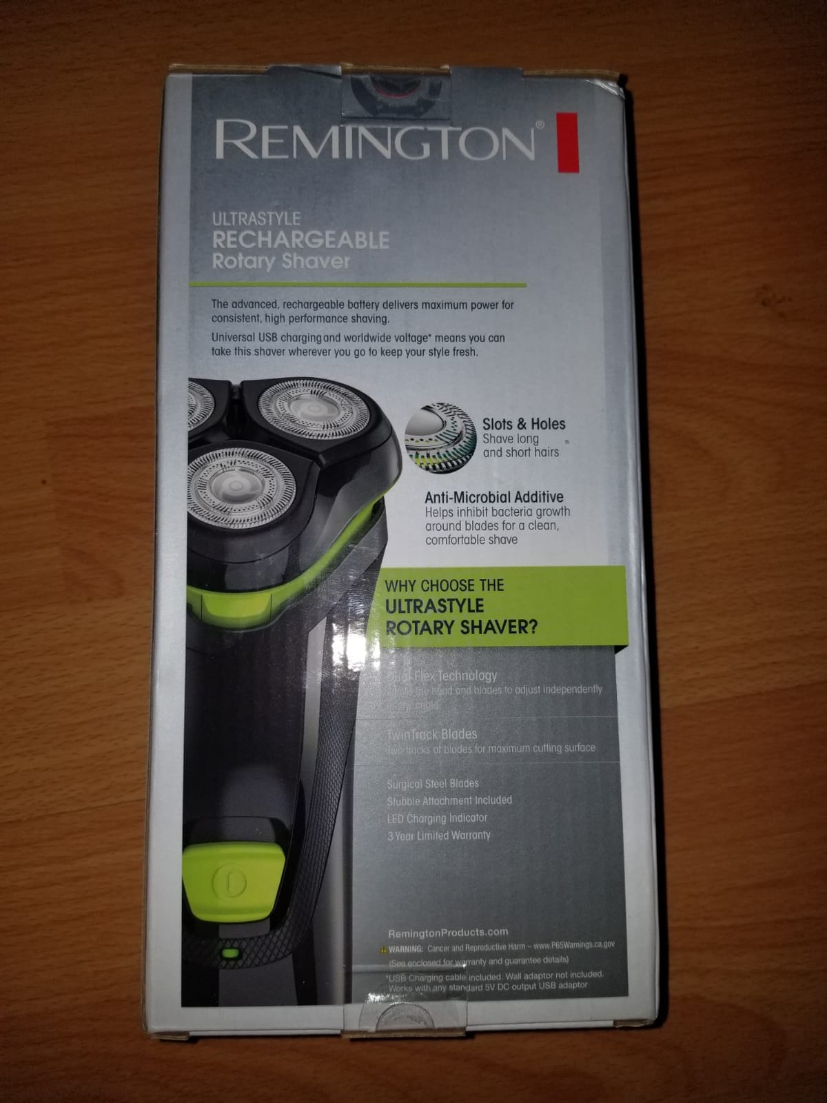Remington Ultrastyle Rechargeable Rotary Shaver, Black and Neon Green customer photo 1