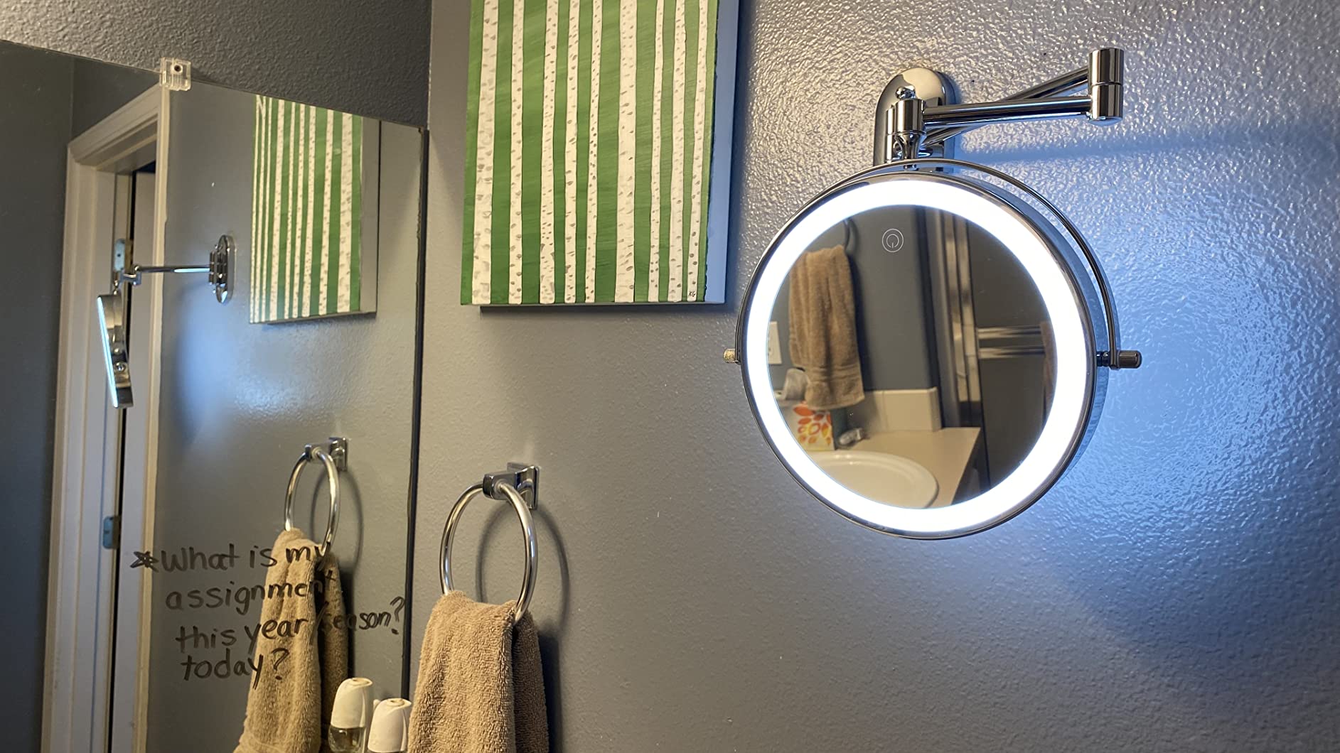 FUNTOUCH 5000mAh Rechargeable Wall Mounted Lighted Makeup Mirror 1X30X customer photo 2