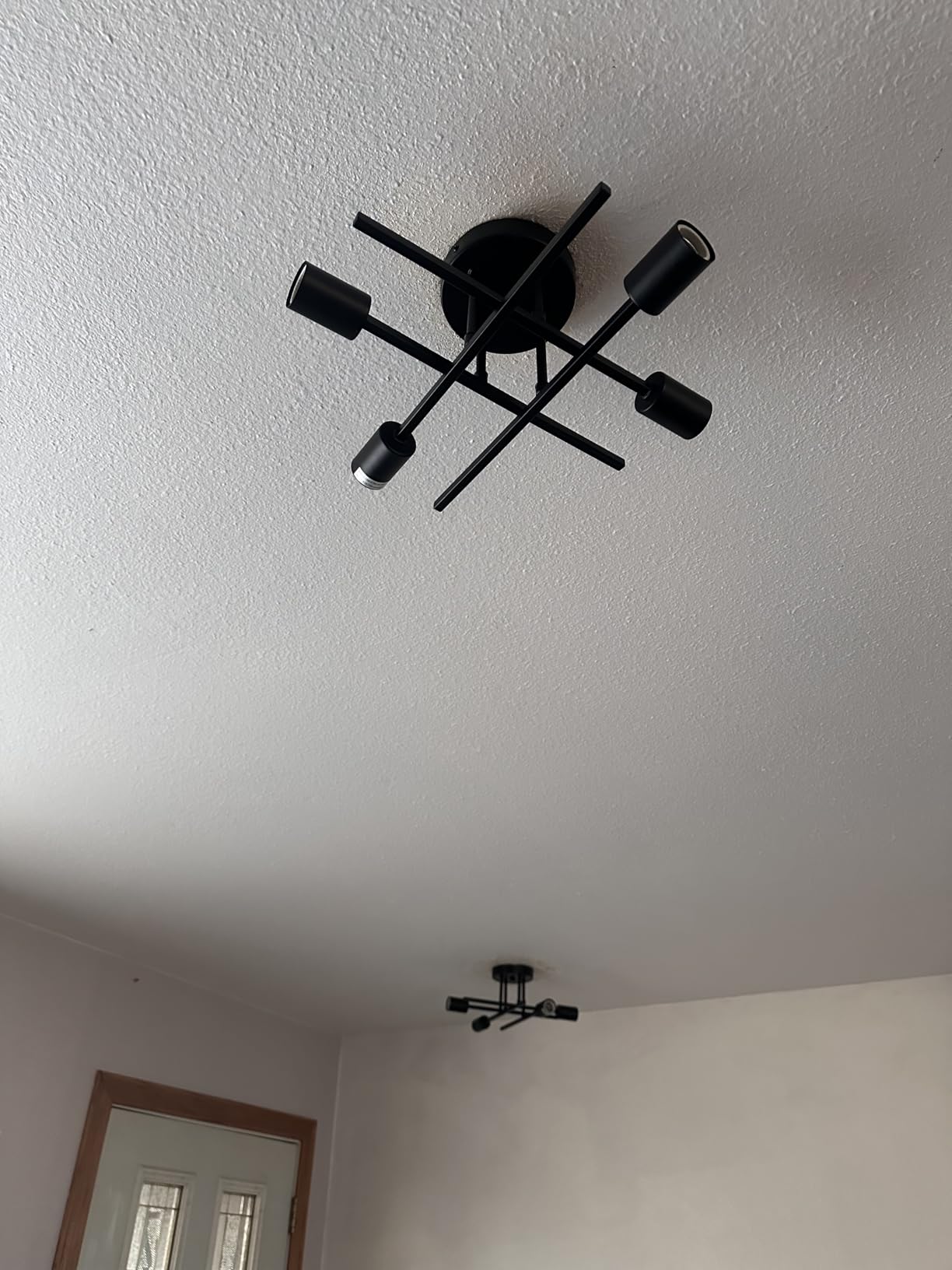 TOBUSA Modern 4-Light Semi Flush Mount Ceiling Light Fixture, Matte Black customer photo 2