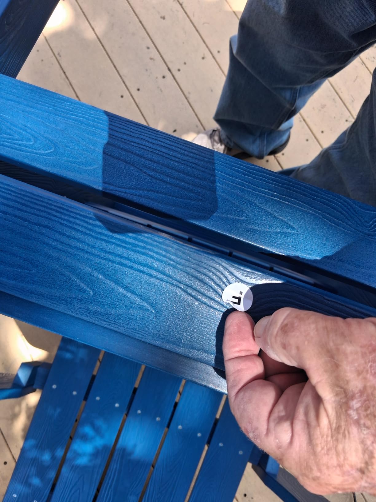 YEFU Adirondack Chair with Cup Holder, All-Weather Outdoor Chair, Blue customer photo 1