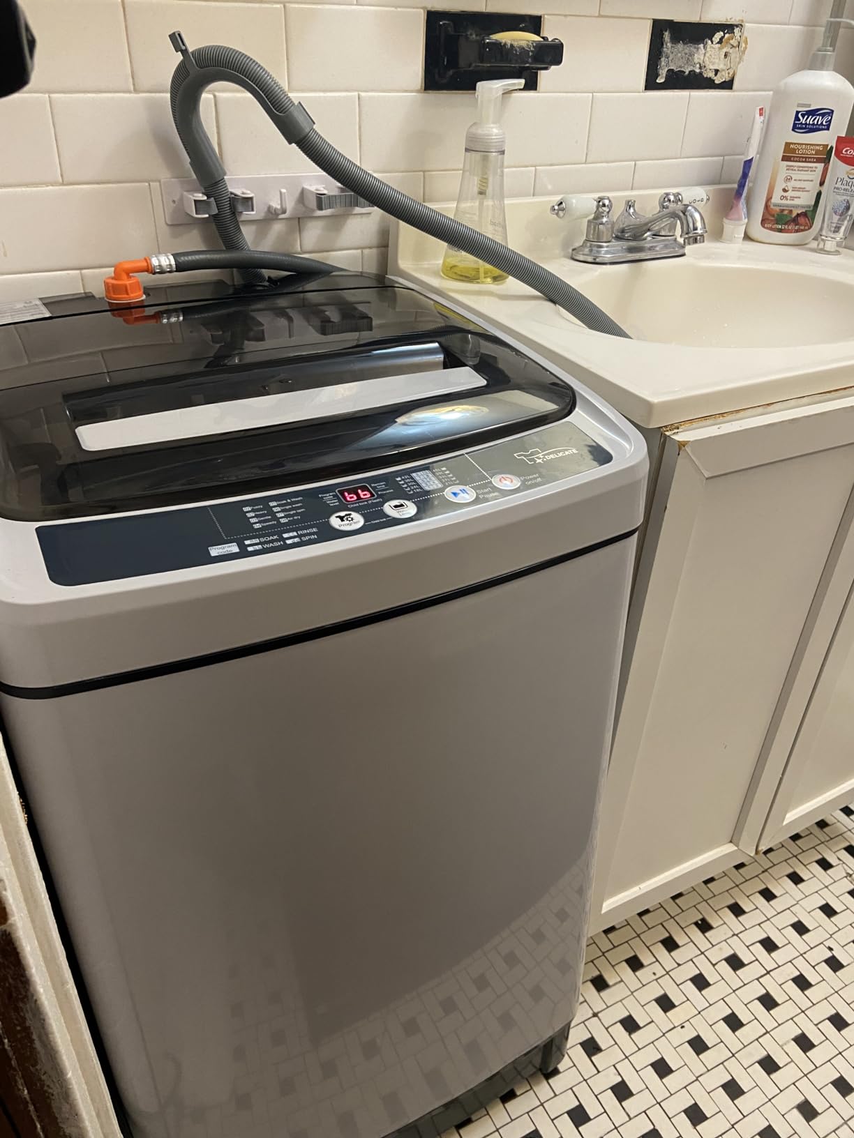 Giantex Portable Washing Machine, 2 in 1 Full Automatic Laundry Washer 1.5Cu.Ft 11lbs Capacity Washing and Spinning Combo 8 Programs 10 Water Levels Energy Saving Top Load Washer for Apartment Dorm customer photo 1