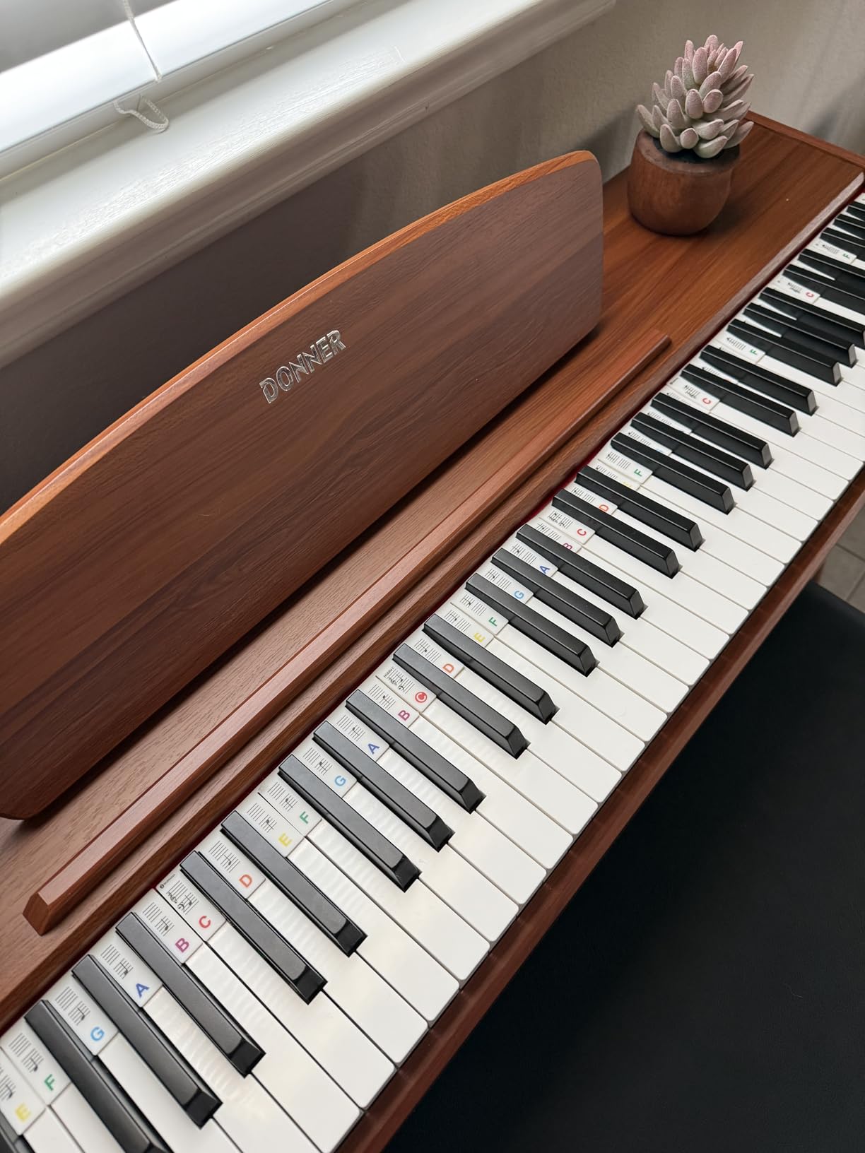 Donner DDP-80 Digital Piano 88 Key Weighted Keyboard, Full-size Electric Piano for Beginners, with Sheet Music Stand, Triple Pedal, Power Adapter, Supports USB-MIDI Connecting, Retro Wood Color customer photo 1