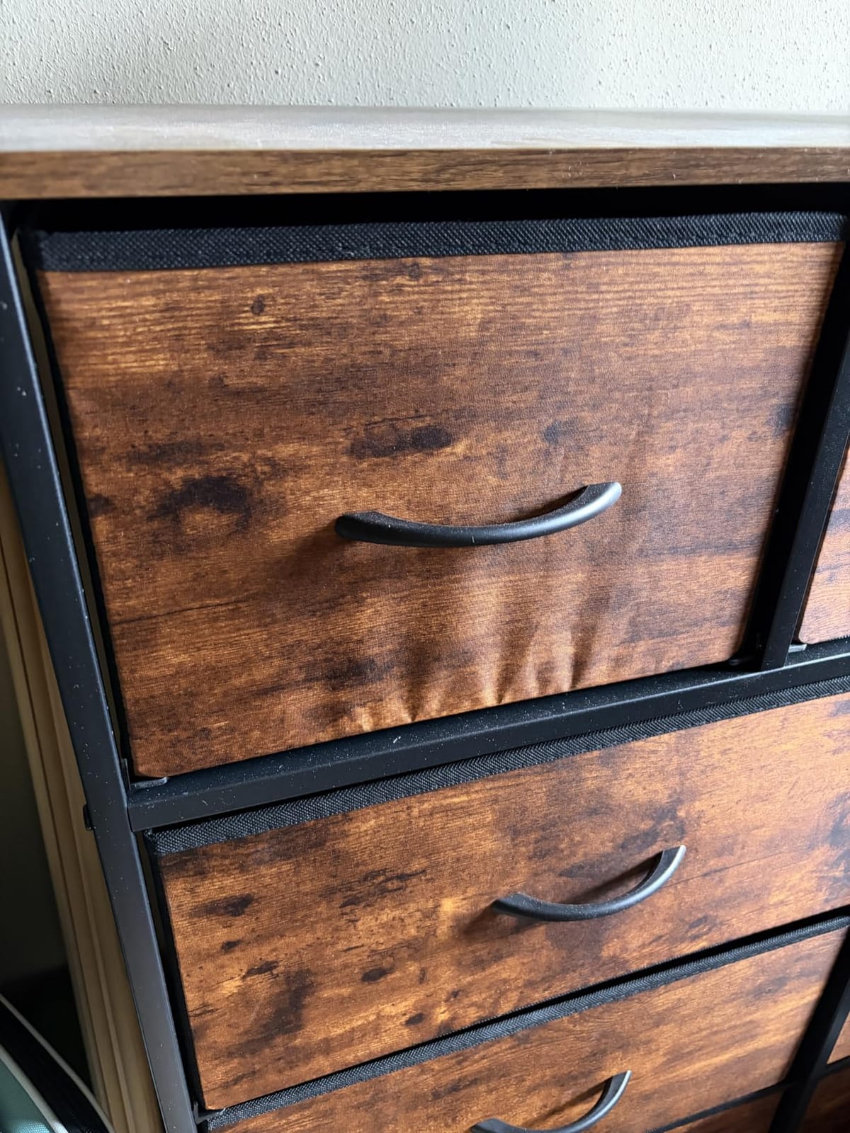 WLIVE Tall Dresser for Bedroom, 9 Drawer Chest of Drawers, Rustic Brown | 9 roomy fabric drawers, Tall storage design, Bedroom or closet use, Sturdy steel frame, Smooth wood tabletop customer photo 2