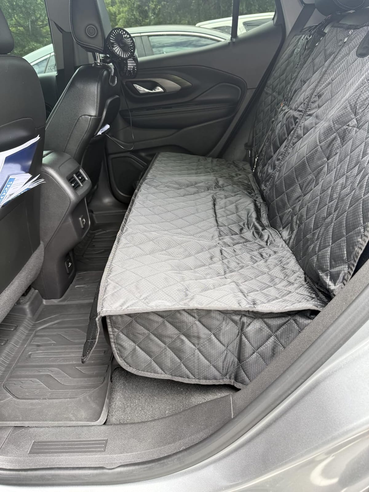 ANOSOSPECIAL Dog Car Seat Cover for Back Seat Cover,Non Stick Fur Rear Seat Protector for Pet,Nonslip Waterproof Durable Universal Fit Interior Backseat Covers for Auto Van SUV customer photo 2