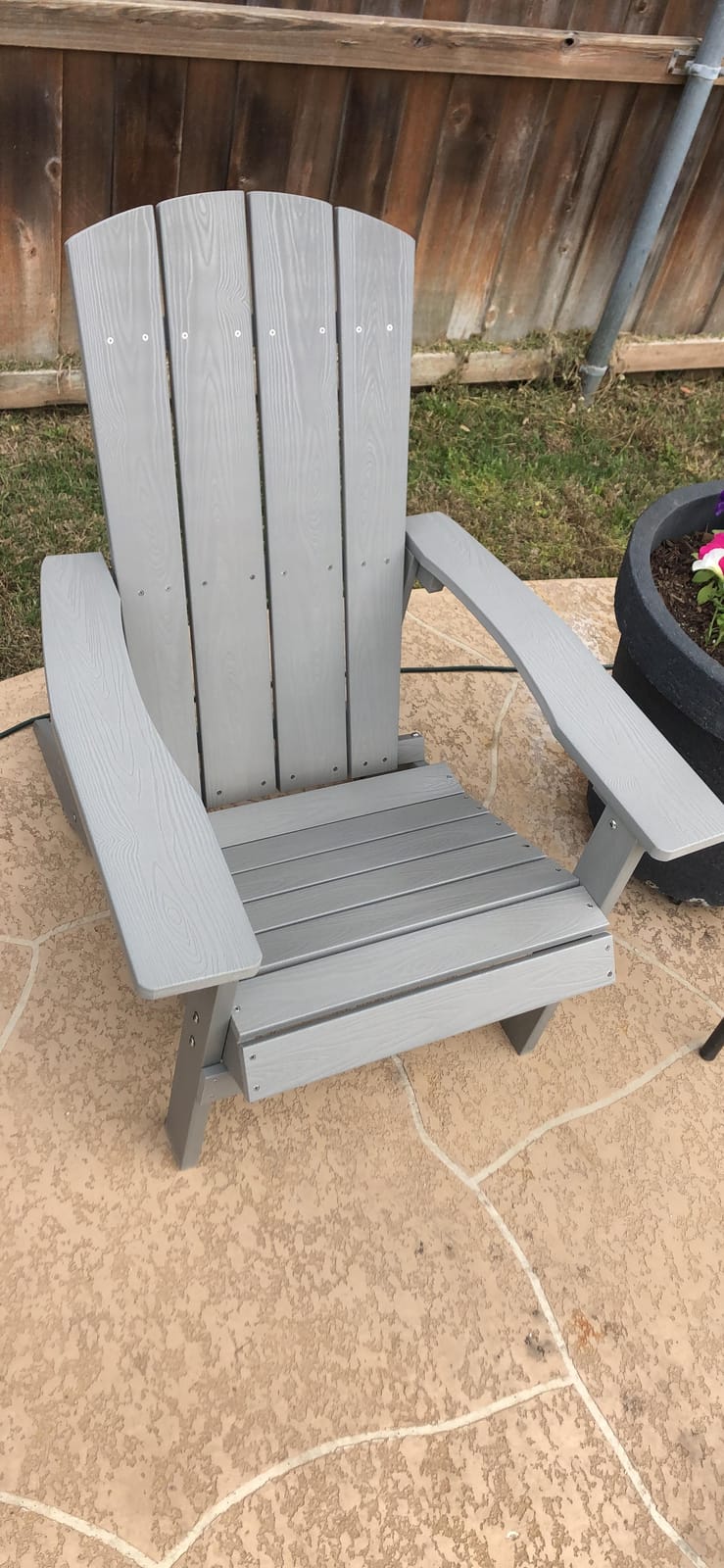 Flash Furniture Charlestown Poly Resin Adirondack Chair - Gray - All Weather - Indoor/Outdoor - Set of 2 customer photo 1