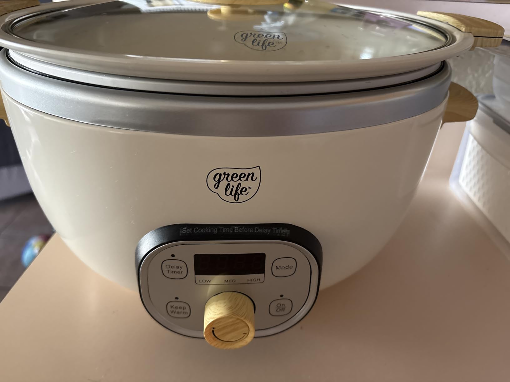 GreenLife 6QT Ceramic Nonstick Slow Cooker, Cooktop/Oven Safe, Black customer photo 2