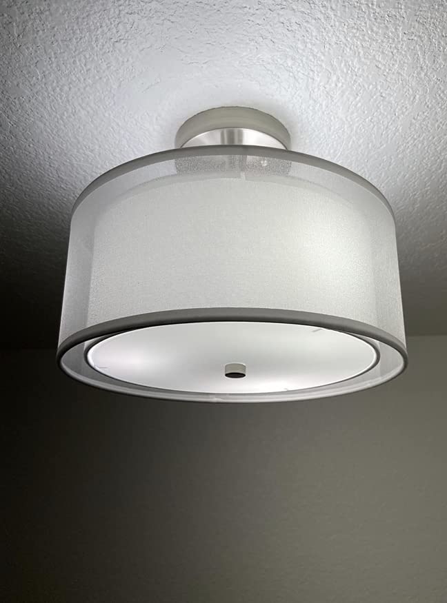 3-Light Semi Flush Mount Ceiling Light Fixture, Drum Light Ceiling Lighting customer photo 2