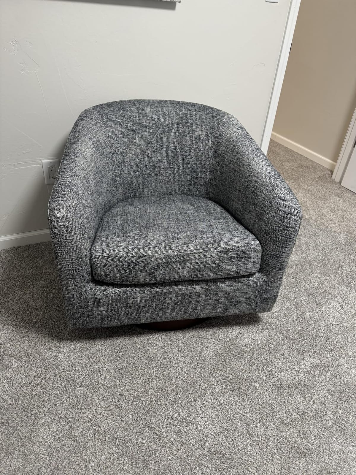 CHITA Swivel Accent Chair, FSC Wood Frame, Fully Assembled, Flax Beige customer photo 2