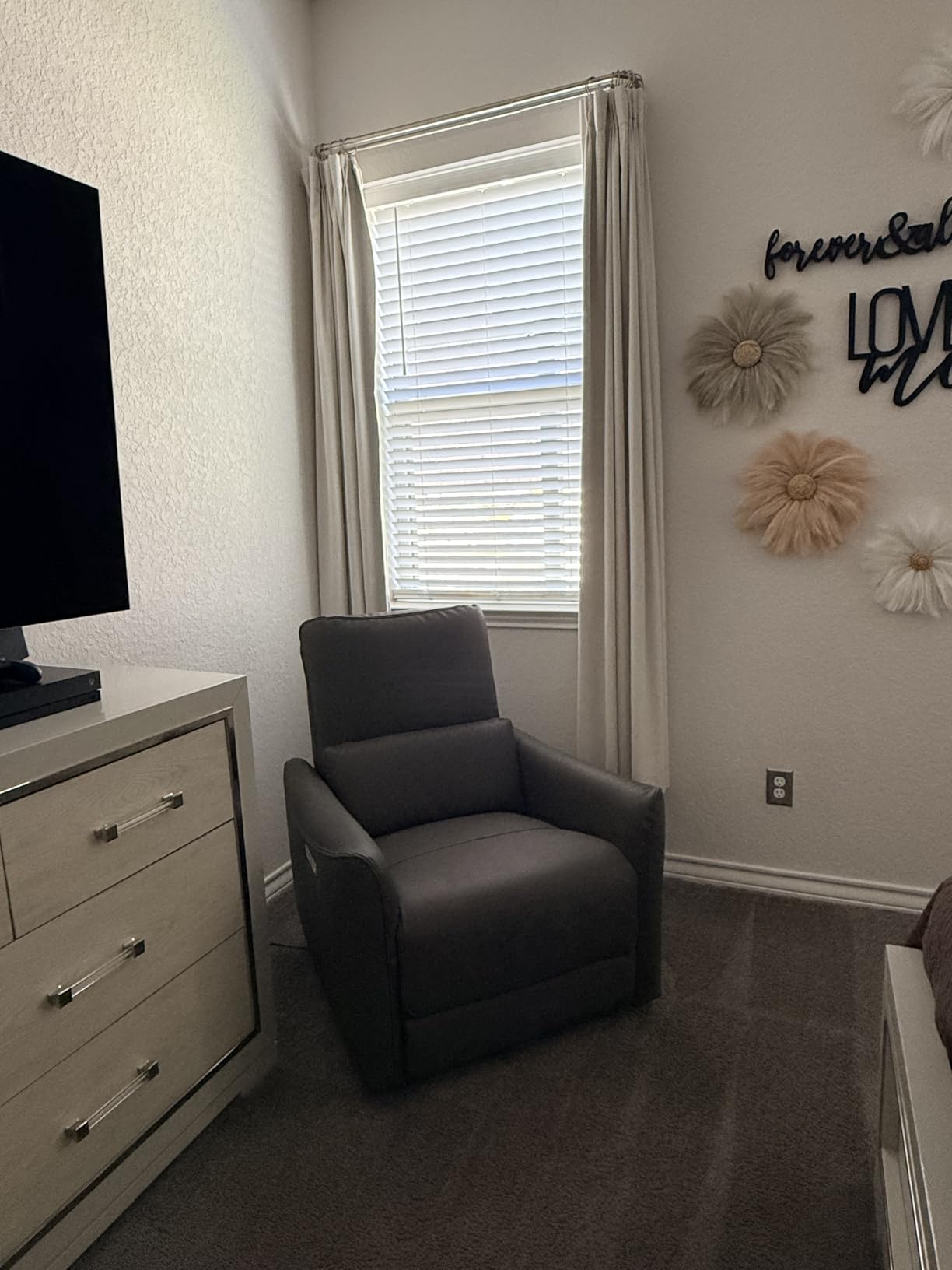 CHITA Power Swivel Glider Recliner Chair, Nursery Glider, Medium, Dove Grey customer photo 2