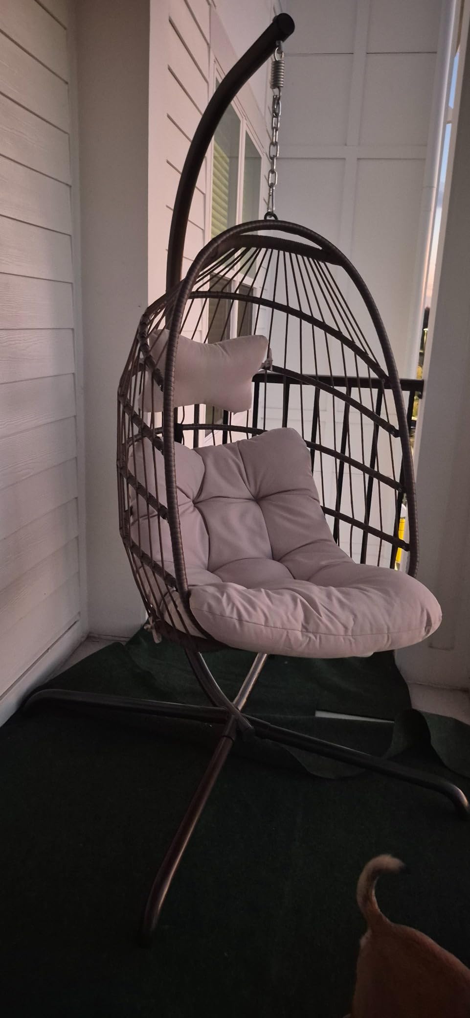 BULEXYARD Hanging Egg Chair with Stand, Indoor Outdoor Egg Swing Chair customer photo 2