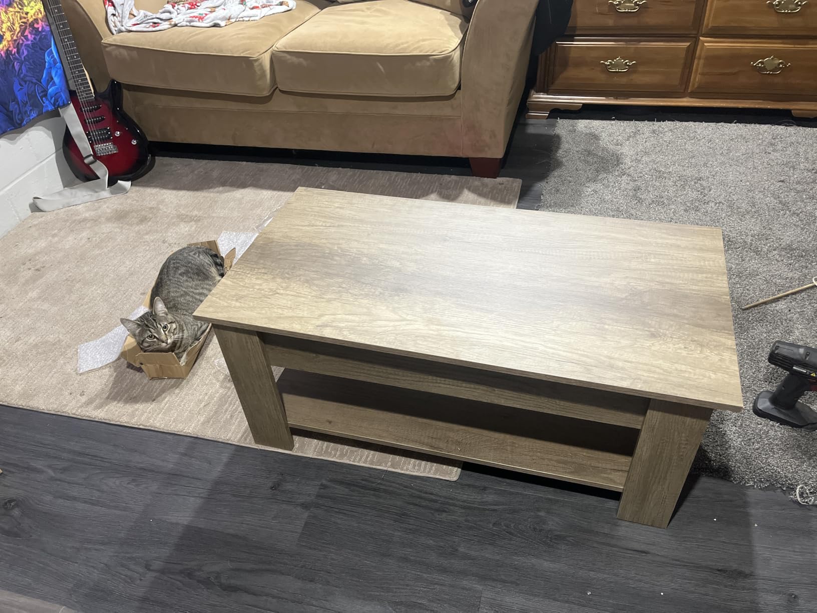 Yaheetech Lift Top Coffee Table with Hidden Storage & Lower Shelf, 38.6