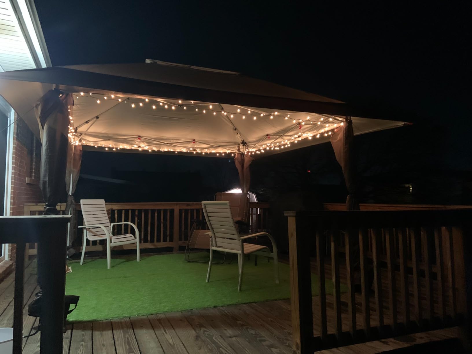 CROWN SHADES Gazebo 10x10 Pop Up Canopy with Mosquito Netting, Beige | Screen Tent with 4 Ropes, 8 Stakes, 4 Sandbags and Wheeled Storage Bag, Canopy for Patio & Backyard Parties, Camping&Events customer photo 1