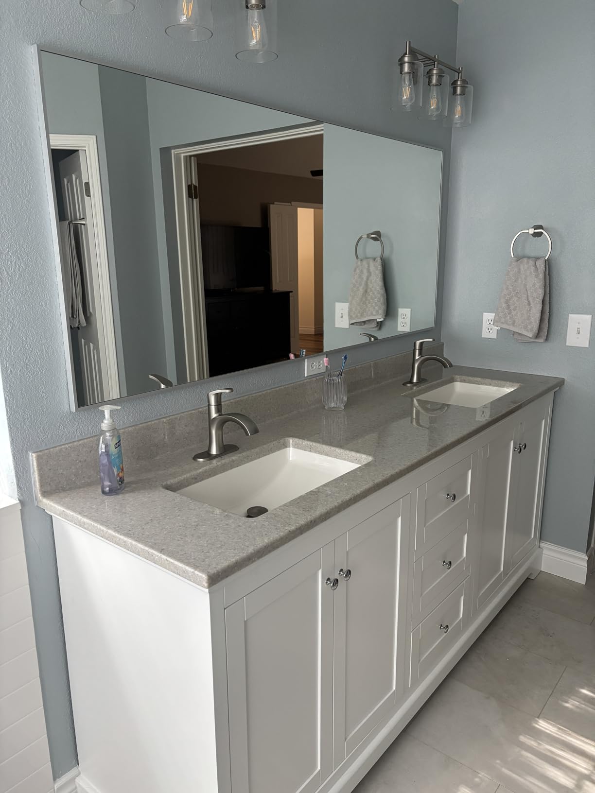 Moen Karis Spot Resist Brushed Nickel One-Handle Single Hole Bathroom Sink Faucet with Optional Deck Plate, 84346SRN customer photo 2