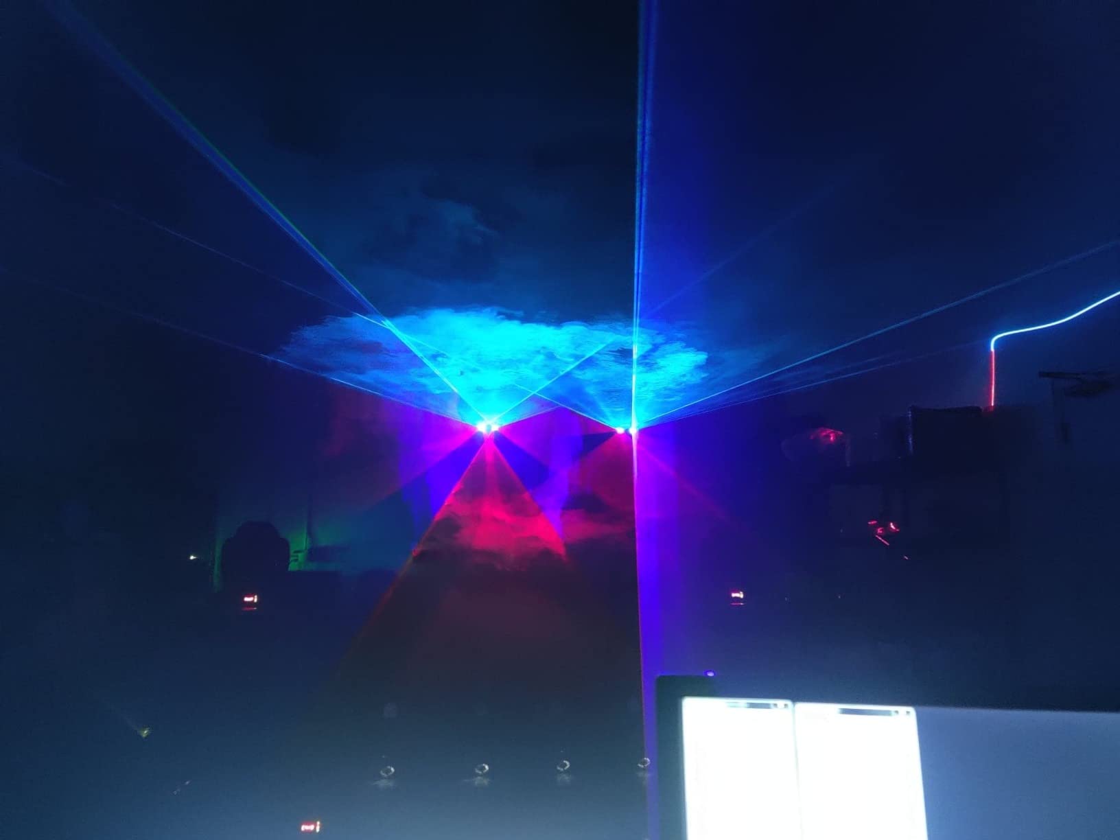 DJ Lights Party Lights, Gruolin RGB Full Color Laser Stage Light Music Sound Activated & DMX Control Patterns Projector, Perfect for Party Disco Bar Club Stage & DJ Lighting customer photo 2