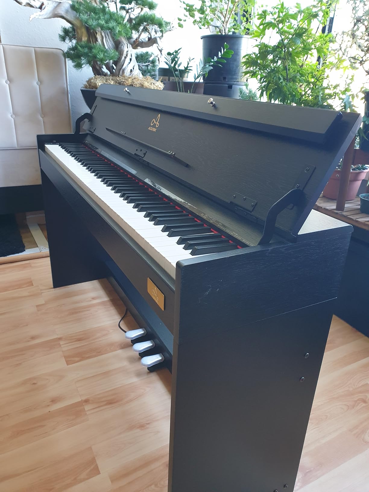 AODSK 88-Key Weighted Hammer Action Digital Piano with Speakers,Furniture Stand and Triple Pedals,Beginner's Course - B-85 customer photo 2