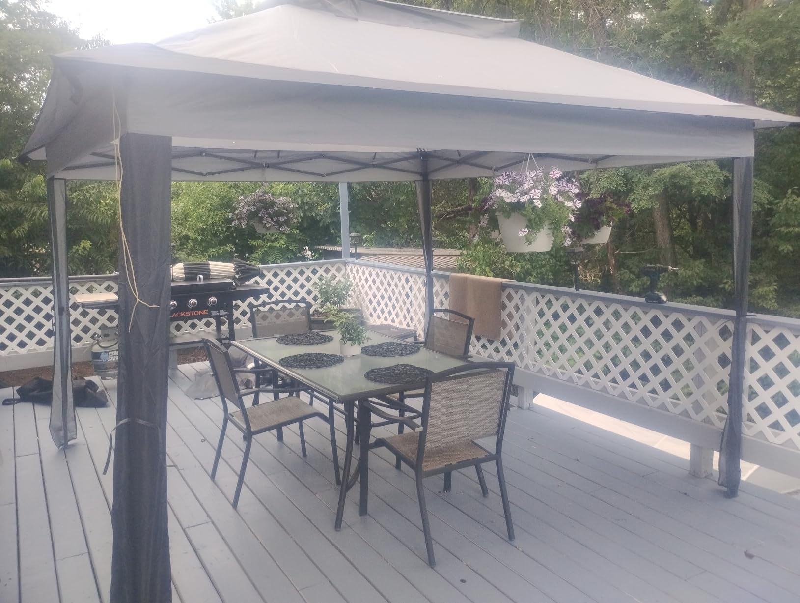 MASTERCANOPY 11x11 ft Pop Up Gazebo with Netting Screen Walls, Champagne customer photo 1