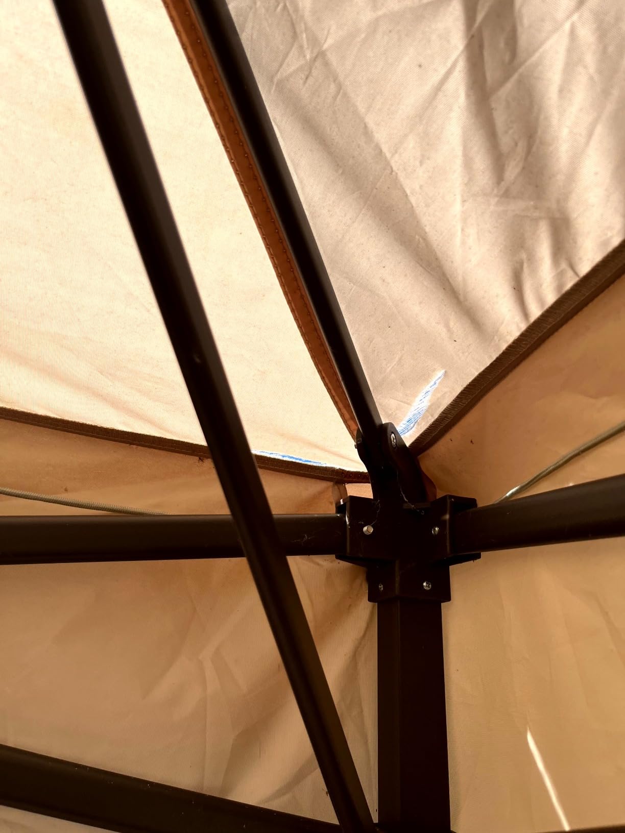 MASTERCANOPY 11x11 ft Pop Up Gazebo with Netting Screen Walls, Champagne customer photo 2