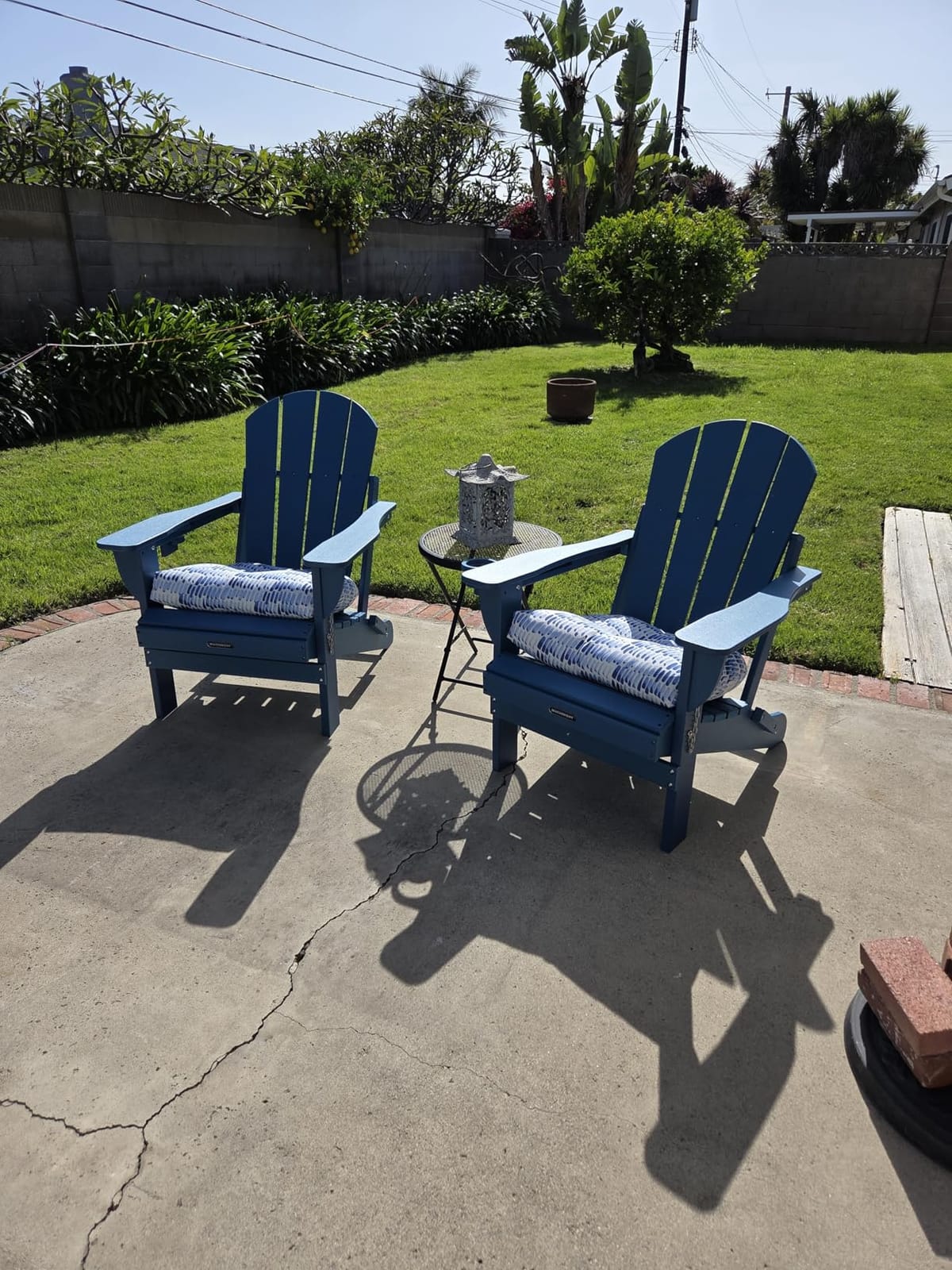 MUCHENGHY Folding Adirondack Chairs Patio Chairs Outdoor Adirondack Chair Weather Resistant Chair for Patio, Outside, Deck, Backyard, Fire Pit Chair, Campfire Chairs (Black) customer photo 2