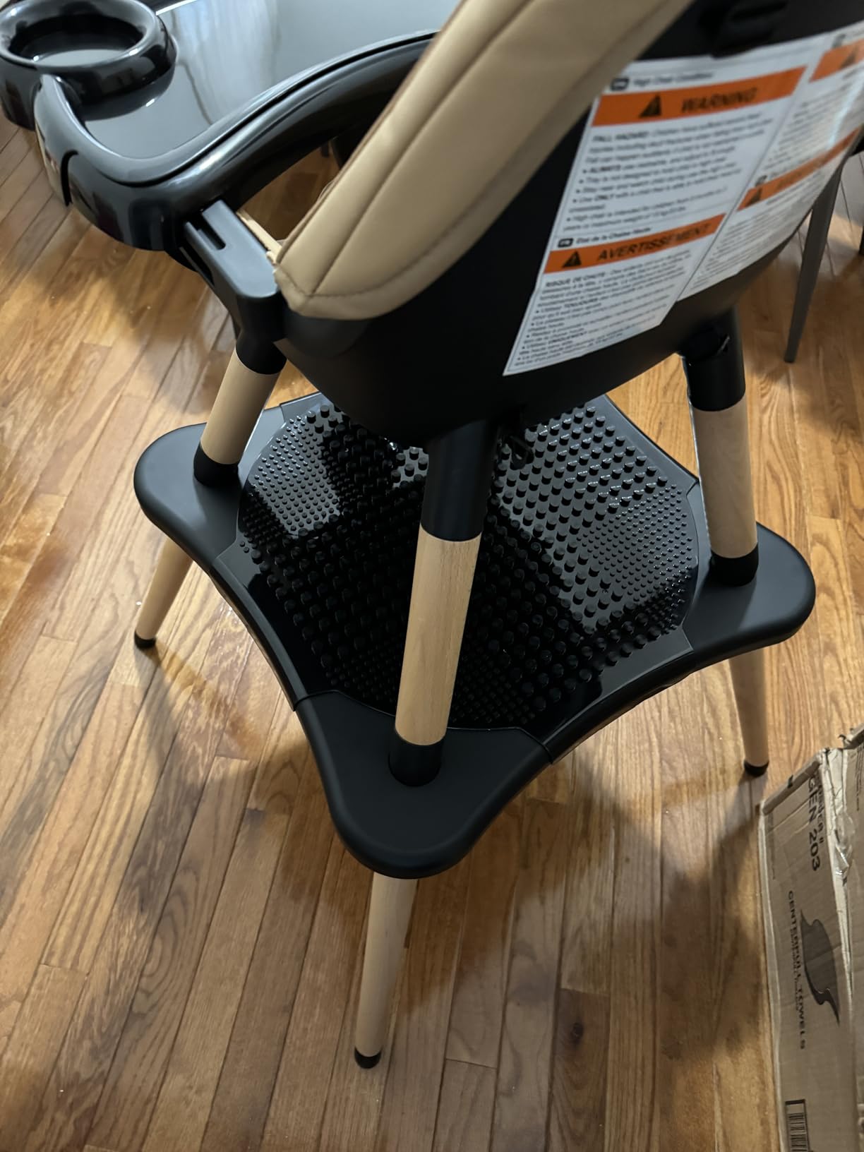HONEY JOY Baby High Chair, 6-in-1 Convertible Wooden Highchair for Babies and Toddlers/Table Set/Toddler Chair with Safety Harness, 4-Position Removable Feeding Tray (Coffee) customer photo 1