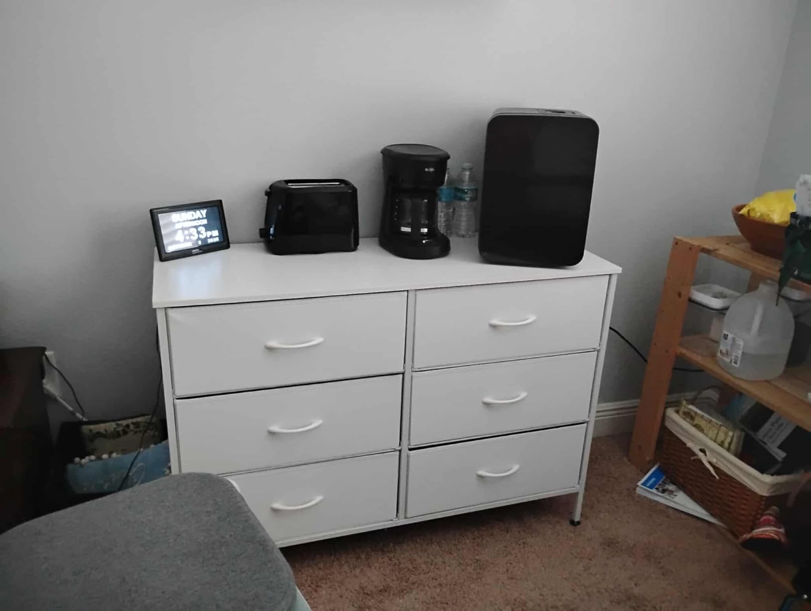 WLIVE Dresser for Bedroom with 6 Fabric Drawers, Rustic Brown customer photo 2