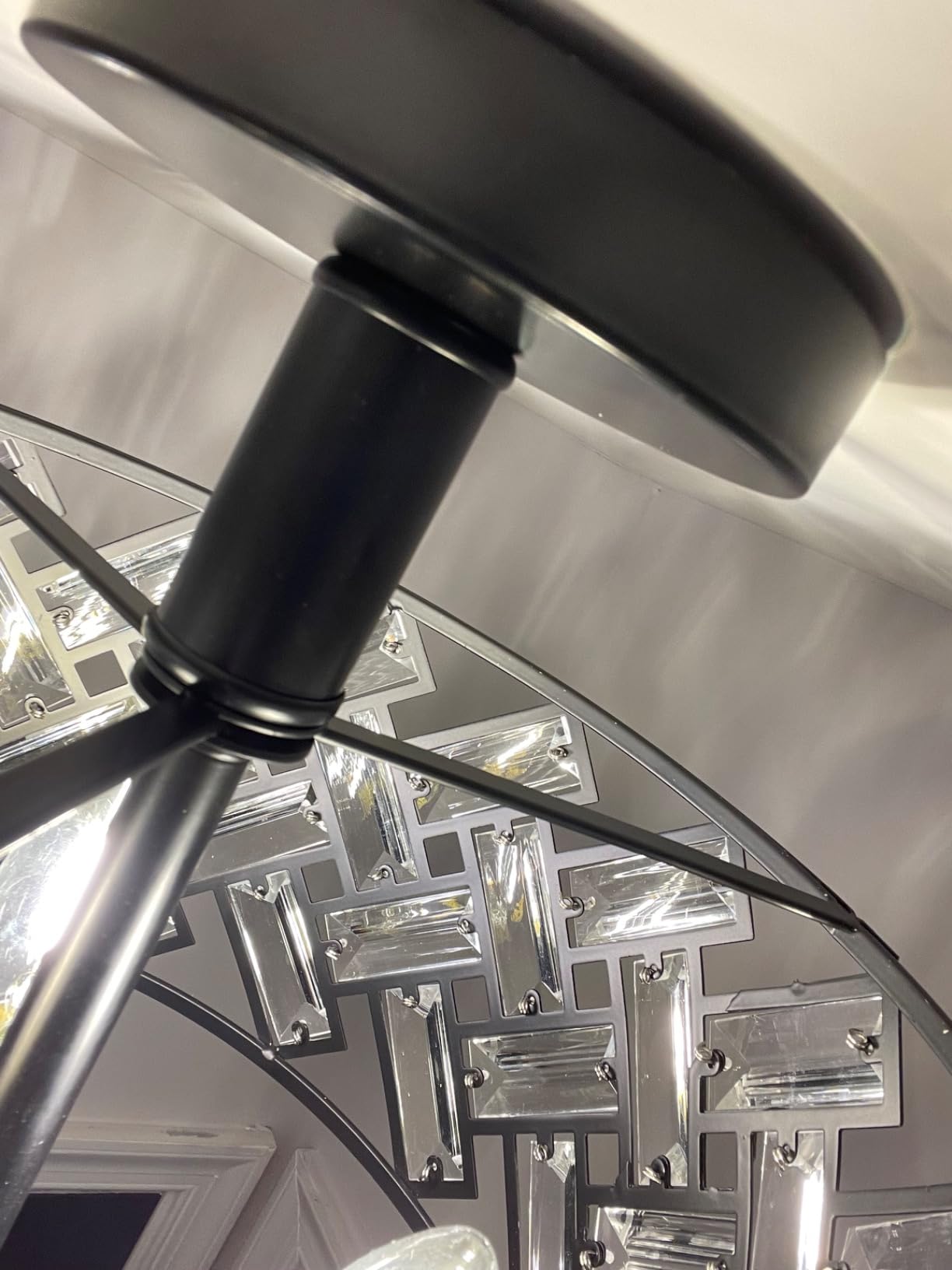 Black Crystal Ceiling Light Fixture - Crystal Chandelier Small Semi Flush Mount Ceiling Light Modern Lights Ceiling mount for Hallway Kitchen Entryway Bedroom Bathroom (2 Pack, 7.48 Inch) customer photo 2