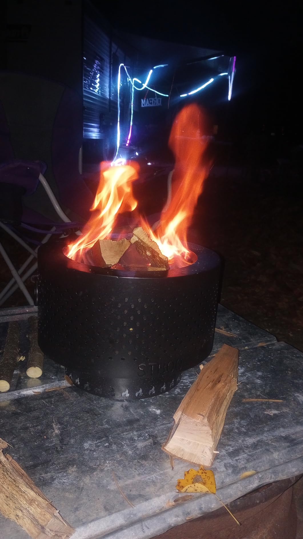Smokeless Fire Pits for Outside with Portable Carrying Storage Bag, 20x14 Inch Firepits Outdoor Wood Burning, Low Smoke Outdoor Fireplace for Bonfire Picnic Backyard Cooking on Beach, Black, L customer photo 2