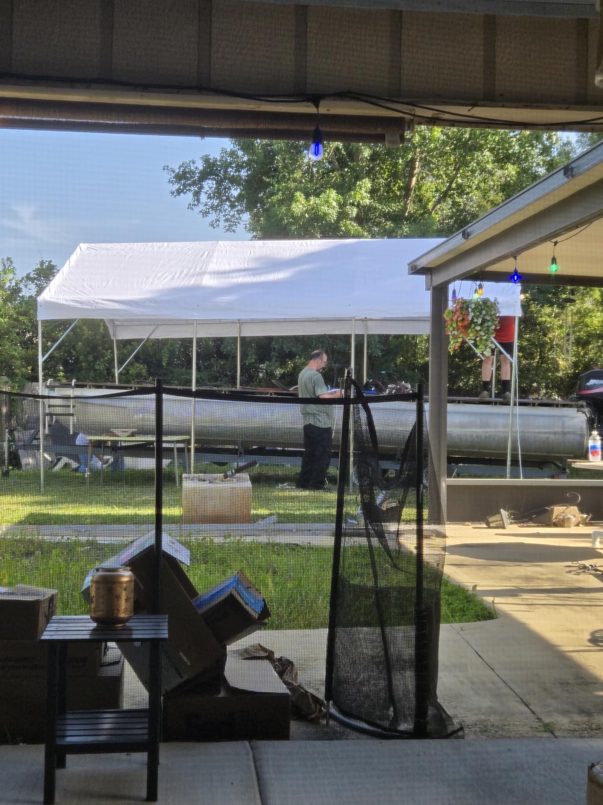 ADVANCE OUTDOOR 12x20 ft Heavy Duty Carport Potable Car Canopy Garage Party Tent Boat Shelter, Adjustable Height from 9.8 ft to 11.3 ft, White customer photo 1