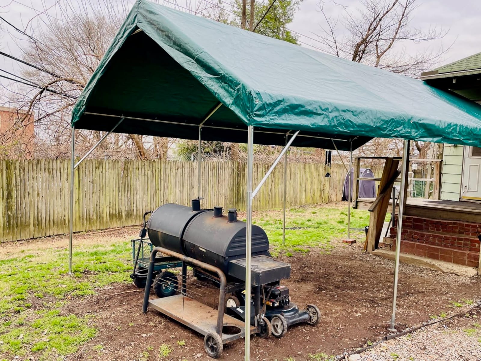 ADVANCE OUTDOOR 12x20 ft Heavy Duty Carport Potable Car Canopy Garage Party Tent Boat Shelter, Adjustable Height from 9.8 ft to 11.3 ft, White customer photo 2